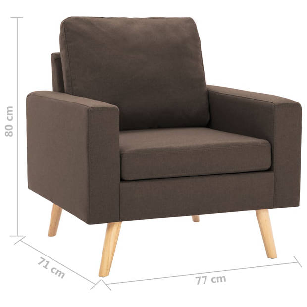 vidaXL Fauteuil stof bruin