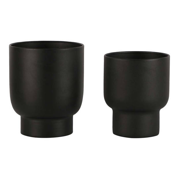 Fulda plantenpot - set van 2 stuks - zwart