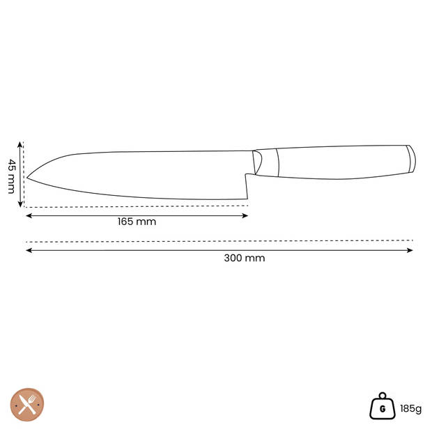 Yaxell - Ran Santokumes 16,5 cm