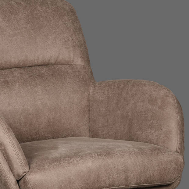 LABEL51 Fauteuil Moss - Taupe - Micro Suede - 77x70x90 cm
