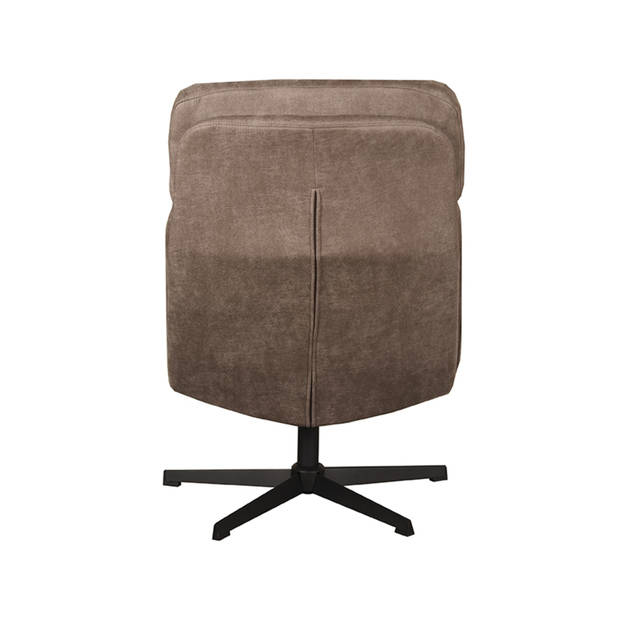 LABEL51 Fauteuil Alvar - Taupe - Micro Suede - 57x53x83 cm