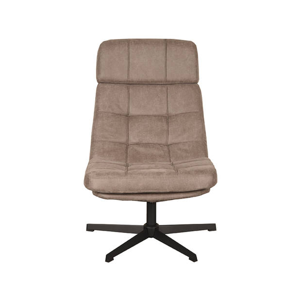 LABEL51 Fauteuil Alvar - Taupe - Micro Suede - 57x53x83 cm