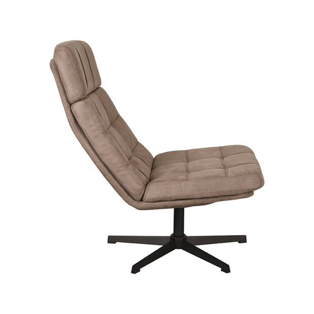 LABEL51 Fauteuil Alvar - Taupe - Micro Suede - 57x53x83 cm