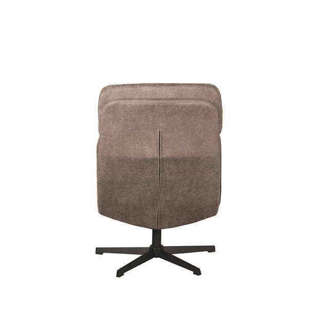 LABEL51 Fauteuil Alvar - Taupe - Micro Suede - Incl. Hocker - 57x53x83 cm