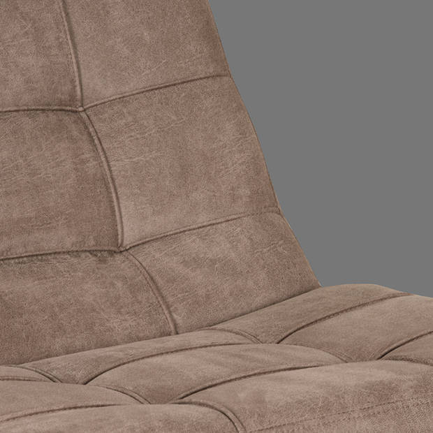 LABEL51 Fauteuil Alvar - Taupe - Micro Suede - Incl. Hocker - 57x53x83 cm