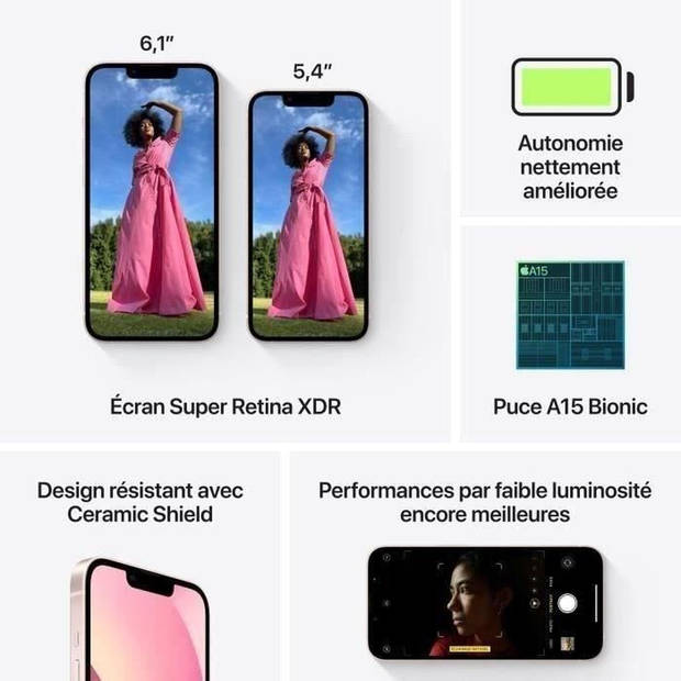 APPLE iPhone 13 256GB Roze - zonder headset