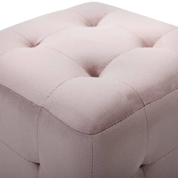 vidaXL Nachtkastjes 2 st 30x30x30 cm fluweel roze