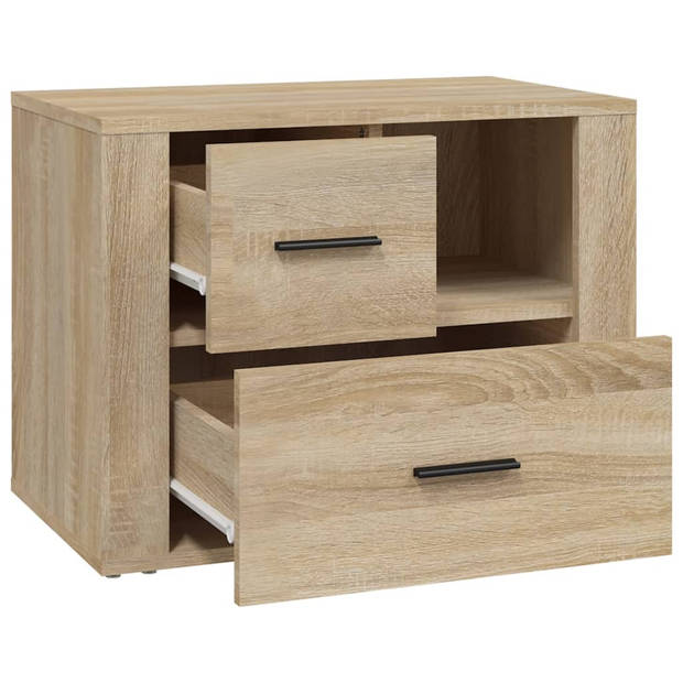 vidaXL Nachtkastje 60x36x45 cm bewerkt hout sonoma eikenkleurig