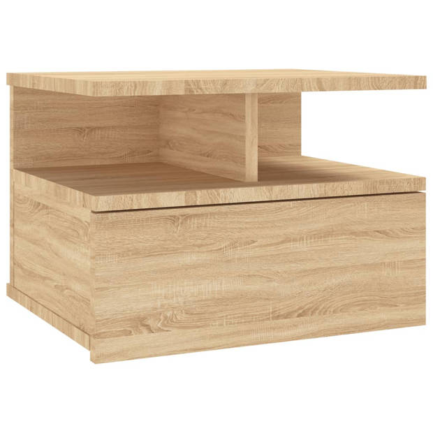 vidaXL Nachtkastjes 2 st 40x31x27 cm bewerkt hout sonoma eikenkleurig