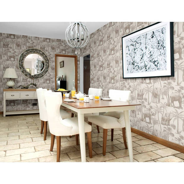 DUTCH WALLCOVERINGS Behang Elephant Grove beige