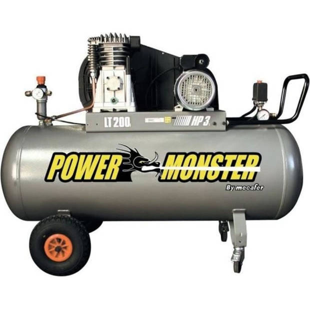MECAFER Compressor 200 L 3HP Twin-riem 10 bar Semi Pro PowerMonster