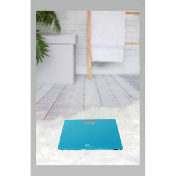 Elektronische personenweegschaal - LITTLE BALANCE - max. 160 kg - blad van gehard glas - turquoise kleur