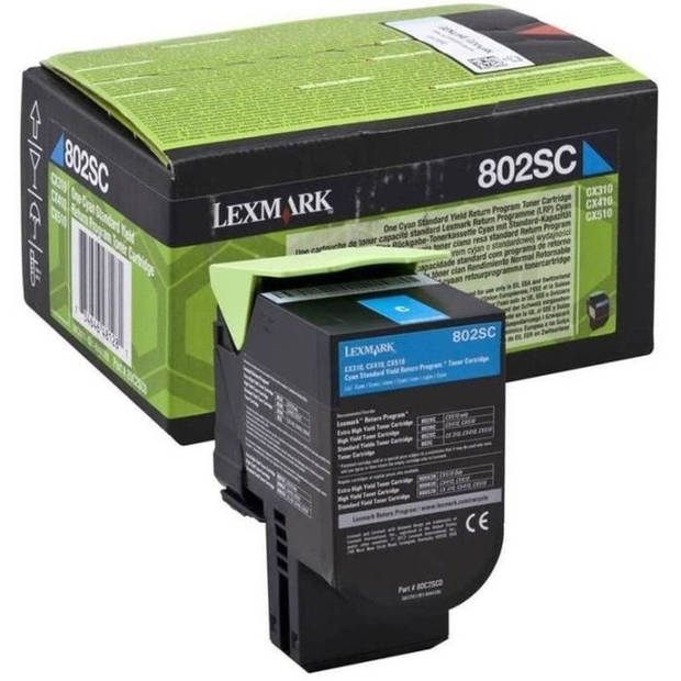 Lexmark Toner 802SC - 80C2SC0 - Cyaan - 2.000 pagina's