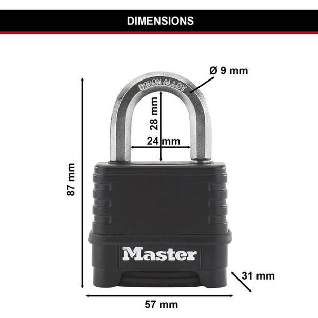MASTER LOCK Hangslot met hoge beveiliging [combinatie] [zink] [buitenkant] M178EURD