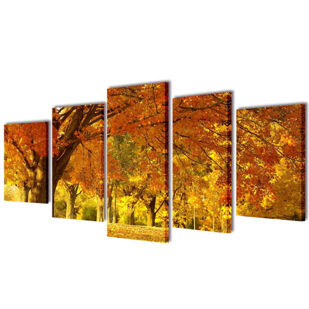 vidaXL Wandprintset esdoorn 100x50 cm canvas