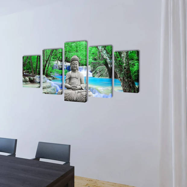 Canvas muurdruk set buddha 200 x 100 cm