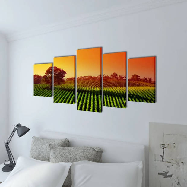 Canvas muurdruk set velden 100 x 50 cm