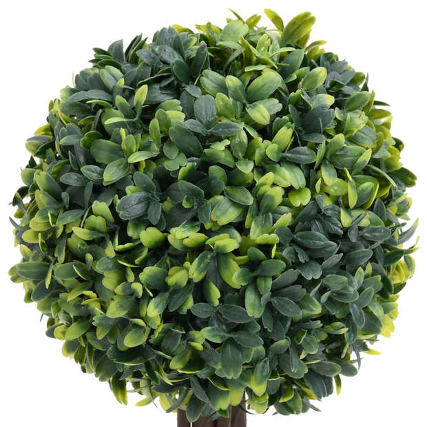 vidaXL Kunstplanten met pot 2 st buxus bolvorming 33 cm groen