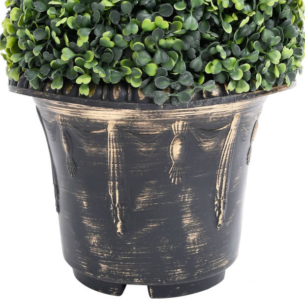 vidaXL Kunstplant met pot buxus spiraal 100 cm groen