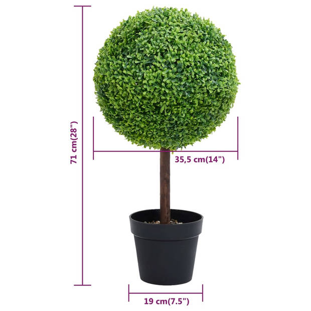 vidaXL Kunstplant met pot buxus bolvorming 71 cm groen