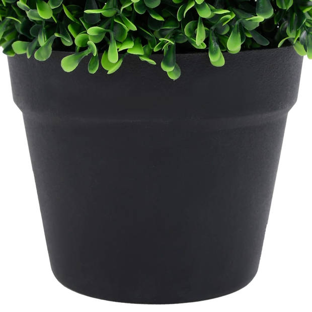 vidaXL Kunstplanten met pot 2 st buxus bolvorming 32 cm groen