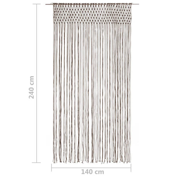 vidaXL Gordijn macramé 140x240 cm katoen taupe