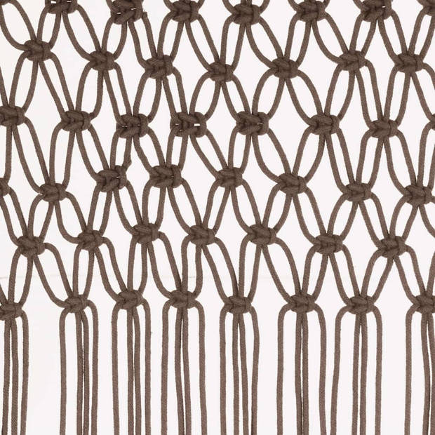 vidaXL Gordijn macramé 140x240 cm katoen taupe