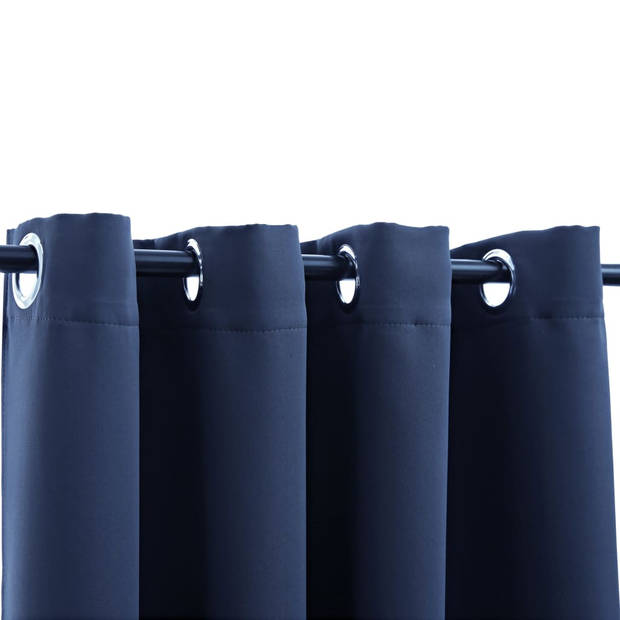 vidaXL Gordijn verduisterend met metalen ringen 290x245 cm blauw