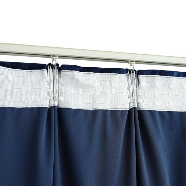 vidaXL Gordijnen verduisterend 2 st met haken 140x245 cm fluweel blauw