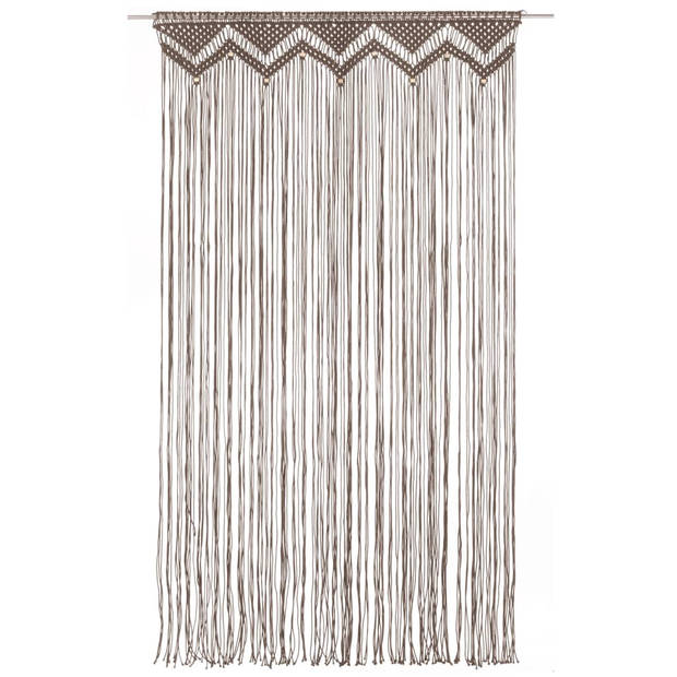 vidaXL Gordijn macramé 140x240 cm katoen taupe