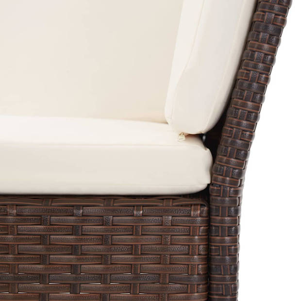 vidaXL 6-delige Loungeset met kussens poly rattan bruin