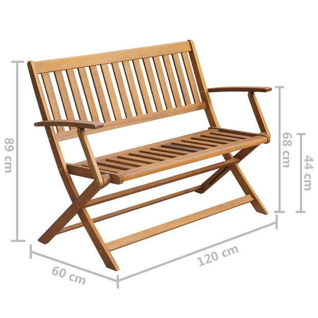 vidaXL Tuinbank met kussen 120 cm massief acaciahout