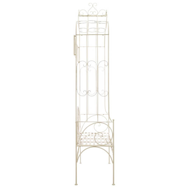 vidaXL Tuinbank 122 cm ijzer antiekwit