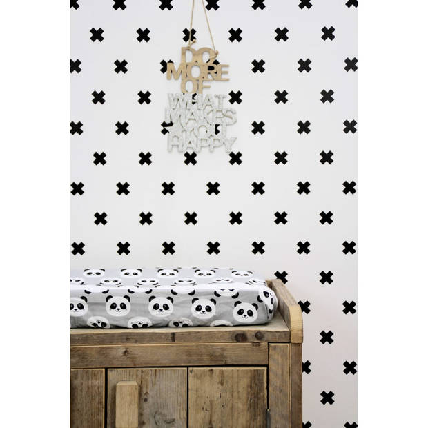 Fabulous World Behang Cross wit en zwart 67104-6