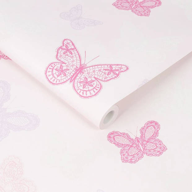 Noordwand Behang Kids @ Home Butterfly roze