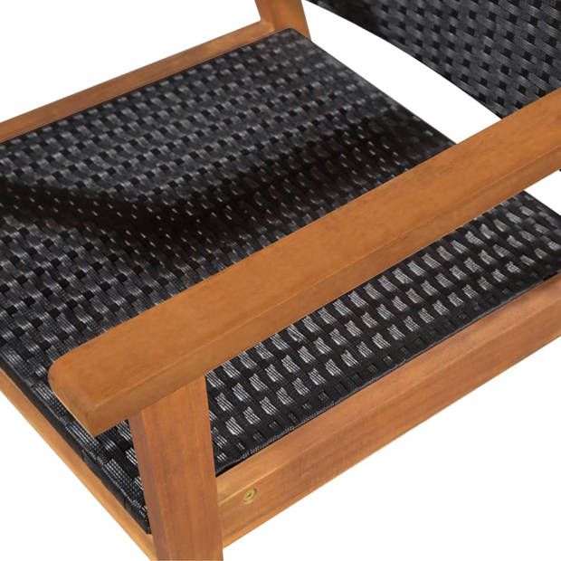 vidaXL 5-delige Tuinset poly rattan zwart en bruin