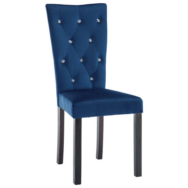 vidaXL Eetkamerstoelen 2 st fluweel donkerblauw