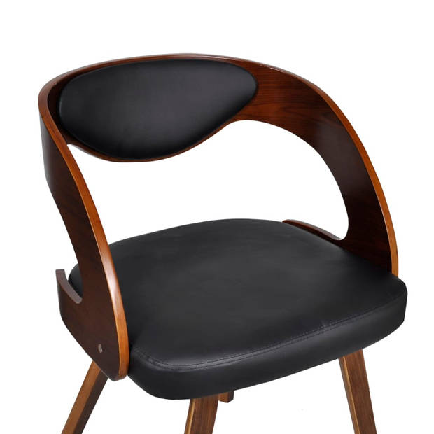 vidaXL Eetkamerstoelen 4 st gebogen hout en kunstleer bruin