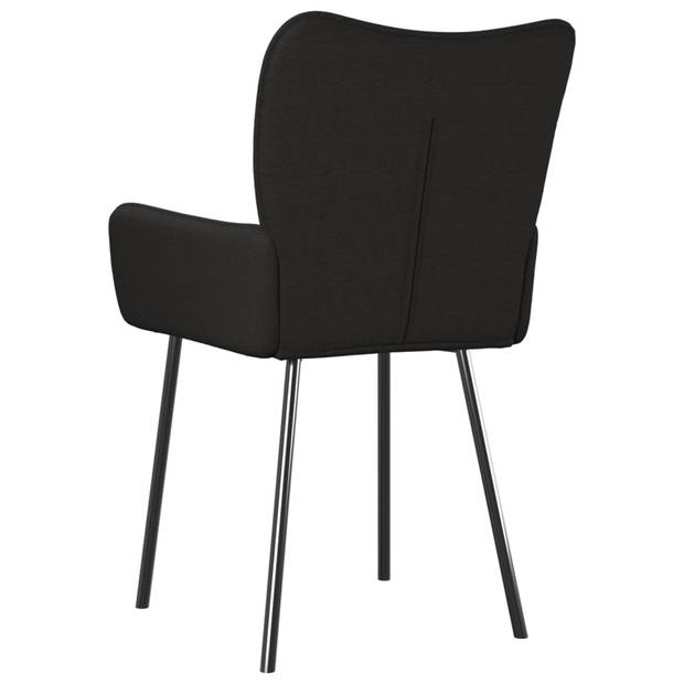 vidaXL Eetkamerstoelen 2 st stof zwart