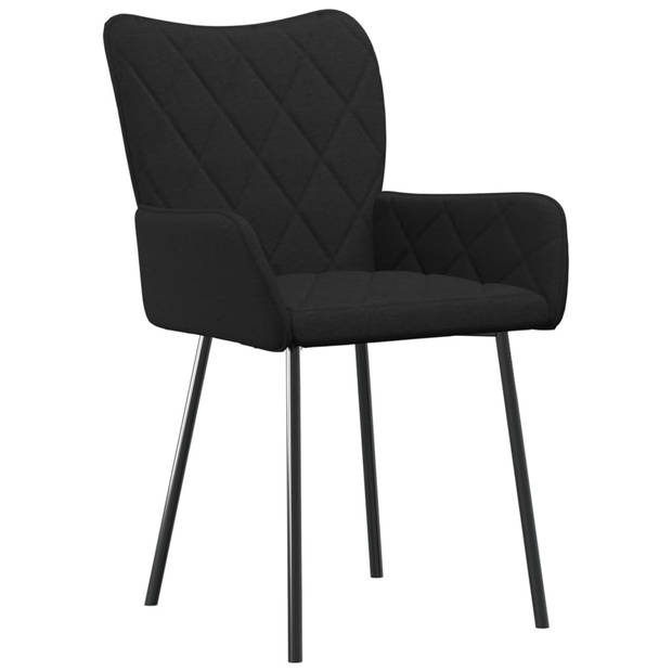 vidaXL Eetkamerstoelen 2 st stof zwart