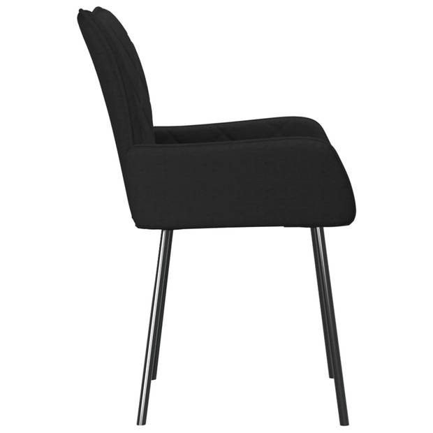 vidaXL Eetkamerstoelen 2 st stof zwart