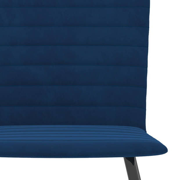 vidaXL Eetkamerstoelen 2 st fluweel blauw