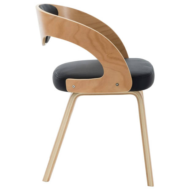 vidaXL Eetkamerstoelen 2 st gebogen hout en kunstleer