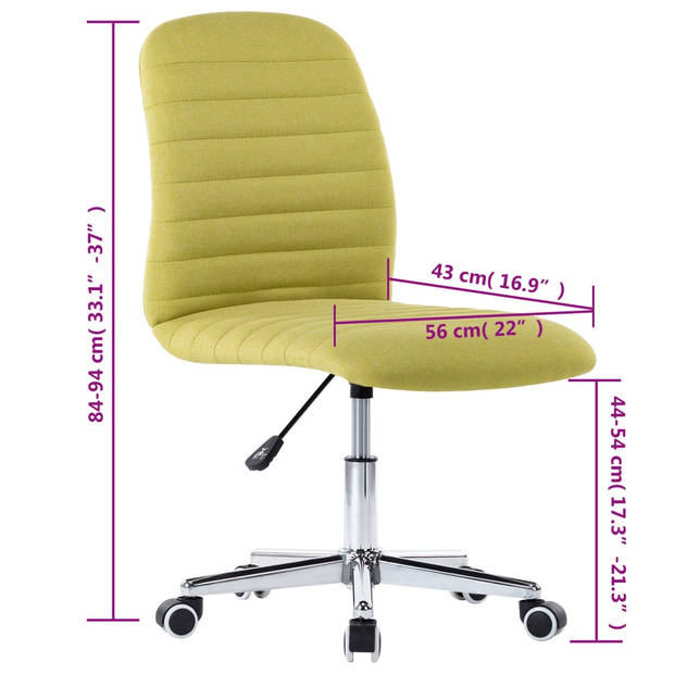 vidaXL Eetkamerstoelen 2 st stof groen