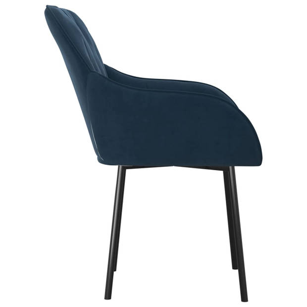 vidaXL Eetkamerstoelen 2 st fluweel blauw