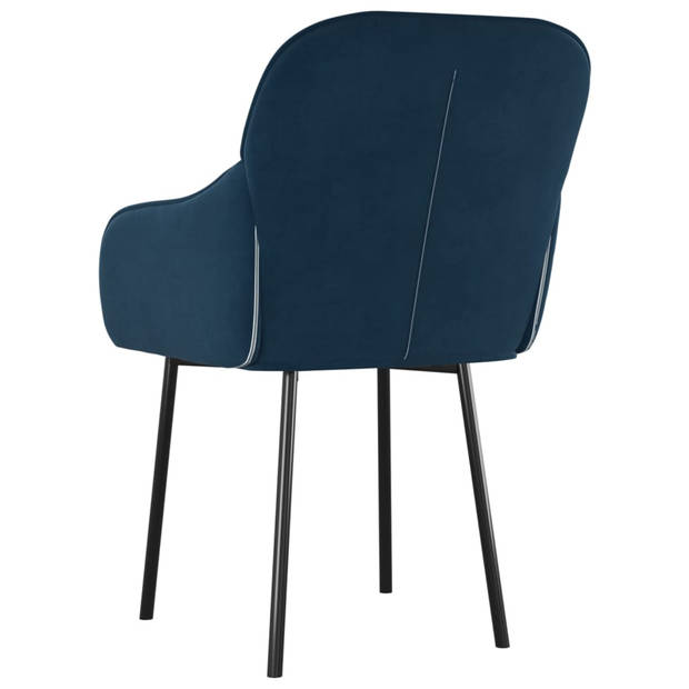 vidaXL Eetkamerstoelen 2 st fluweel blauw