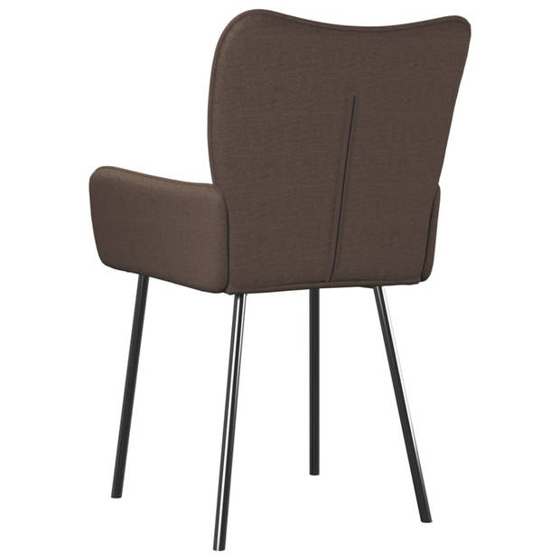 vidaXL Eetkamerstoelen draaibaar 2 st stof taupe