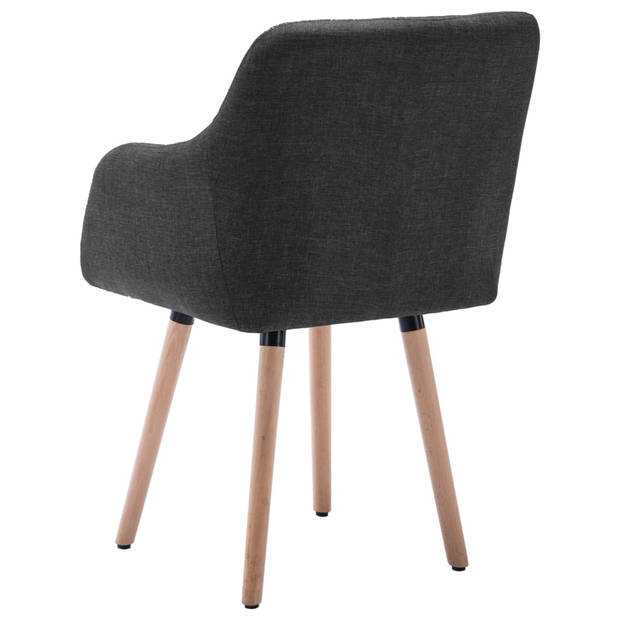 vidaXL Eetkamerstoelen 2 st stof donkergrijs