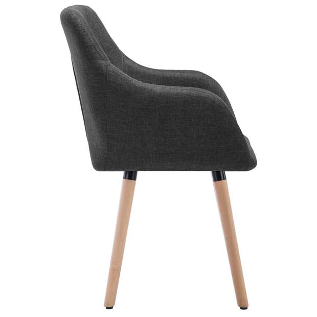 vidaXL Eetkamerstoelen 2 st stof donkergrijs