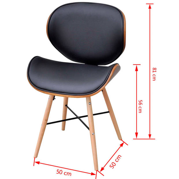 vidaXL Eetkamerstoelen 6 st gebogen hout en kunstleer